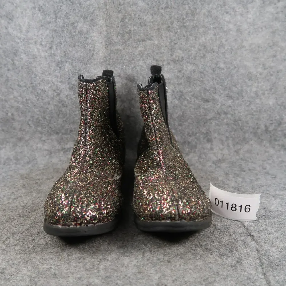 Bebe Girl Shoes Kids 3 Boots Pull On Chelsea Glitter Bootie Block Heel Youth